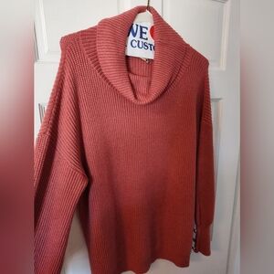 Coral Turtlebeck Sweater